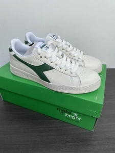 Diadora Game L Blanco/Follaje Bajo Encerado en Reino Unido 4 TOTALMENTE NUEVO - Imagen 1 de 7