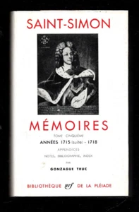 Pléiade. SAINT-SIMON. Mémoires tome V. 1715-1718 . NRF 1961. Parfait état - Imagen 1 de 2