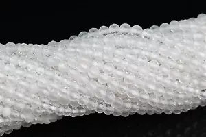 Cuentas sueltas redondas facetadas grado AA de cuarzo cristalino natural de 2-3 mm 15" - Imagen 1 de 3