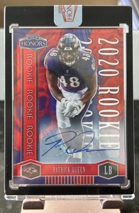 2020 Panini Honors Patrick Queen Rookie Autograph Red Prizm 1/3 Encased Ravens