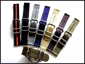 20mm Grey 2pc g10 NATO UTC nylon strap Military RAF watchband IW SUISSE 18 22 24 - Picture 1 of 12