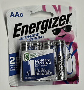 Energizer Ultimate Lithium AA Batteries 8 PK OR 2 4PK||25 YR||EXP: 12/2048 New