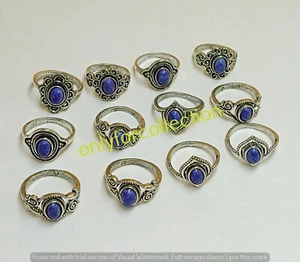 Graduation Charoite Gemstone 925 Sterling Silver Plated Lot 10pcs Casting Rings - Picture 1 of 8
