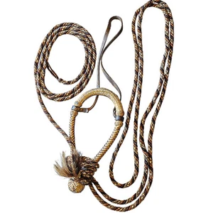 Vintage Heavy Braided Rawhide Bosal Hackamore Rig 1/2 inch Mane Hair Mecate - Bild 1 von 12