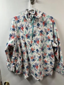 Vera Bradley Women's 2xl Quarter-Zip Sweatshirt Pockets Bloom Floral - Picture 1 of 6