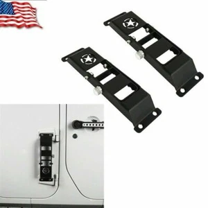 Hooke Road Two Steel Folding Door Hinge Steps w/Star for Jeep Wrangler 07-18 JK - Picture 1 of 12
