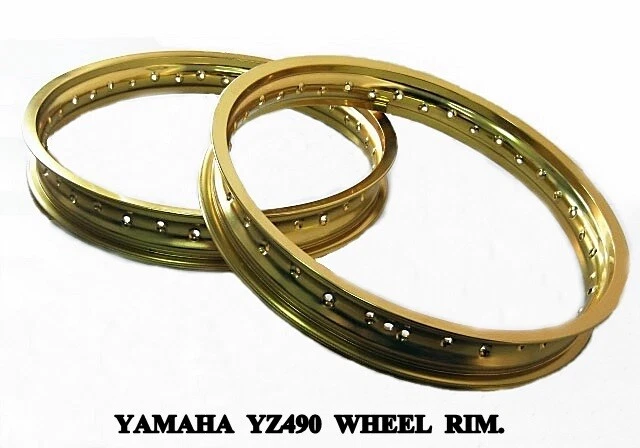 Fit YAMAHA YZ490 ALUMINIUM YELLOW GOLD FRONT21"  & REAR 18"  WHEEL RIM  #BI# Foto 1 de 4