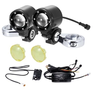 Motorcyle Auxiliary LED Headlight for Harley Street Glide Honda w/41mm Forks 72W - Foto 1 di 10