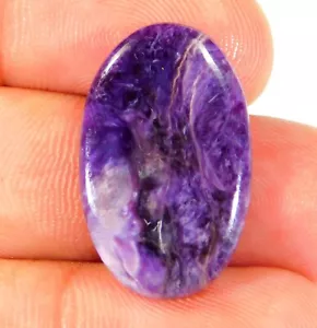 Cabujón ovalado charoita natural lisa pulida piedra preciosa 16 quilates 27x17x4 mm CV=0141 - Imagen 1 de 6