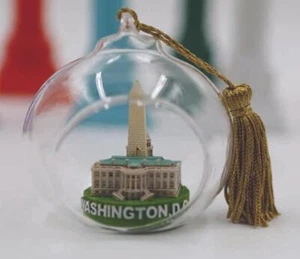 Glass  ornament of  Washington Dc  color  keep Christmas Ornaments 3 inches - Picture 1 of 1