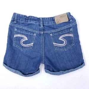 Silver Jeans Lacy Girls Blue Denim Shorts  Size 12 ( Measures 25 in. ) - Picture 1 of 12