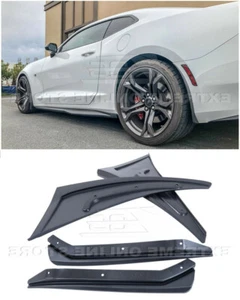 Front Rear Splash Mud Flaps Fits 16-Up Camaro TEXTURE BLACK GM Extended Guards - Picture 1 of 10
