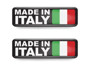 2x Made in Italy 3D Gel Aufkleber Italia Sticker Italien HD Badge Auto Car 8x3cm - Bild 1 von 1