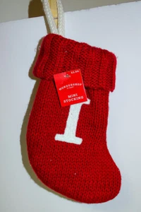 WONDERSHOP at Target MONOGRAMMIERT "I" Mini Weihnachtsstrumpf...rot...NEU - Bild 1 von 2
