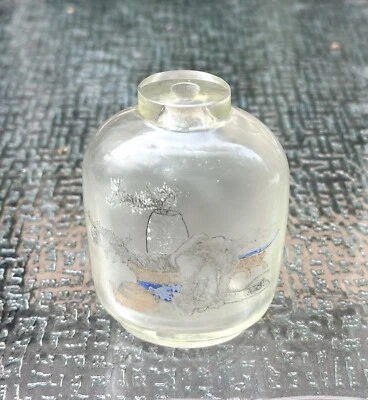 Botella de tabaco perfume gato vidrio pintado a mano reverso chino antiguo vintage Foto 1 de 4