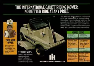 1977 Vintage Print Ad The International Harvester Cadet Riding Mower No Better - Picture 1 of 2