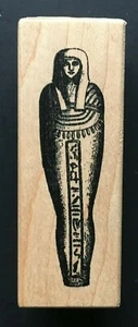 EGYPTIAN ANCIENT PHARAOH TOMB COFFIN SYMBOL Toybox Wood Rubber Stamp - Picture 1 of 5