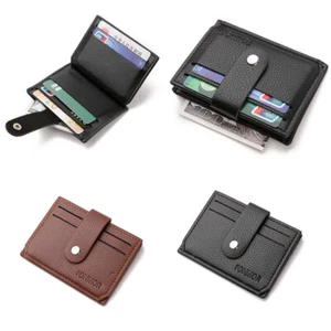 Herren Kreditkartenetui RFID Schutz Mini PU Leder Geldbörse Geldbeutel Wallet - Picture 1 of 8