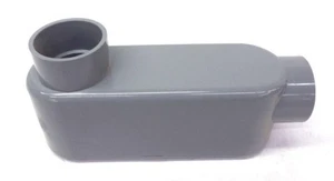 CANTEX PVC CONDUIT BODY 5133667, BODY STYLE LB, 1 1/2", FLAT BACK, GREY, USA - Picture 1 of 6
