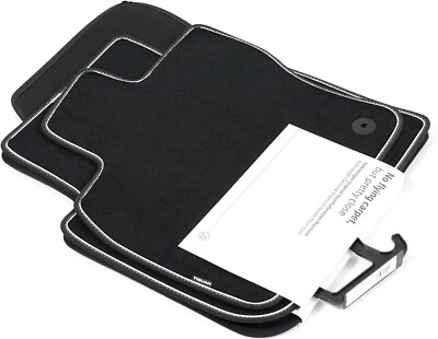 VW Tiguan Allspace Carpet Floor Mats Set Front + Rear Luxury Black GENUINE - Image 1 of 4