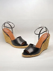 Saint Laurent Paloma 95 leather espadrille wedge sandals size 42 - Picture 1 of 17