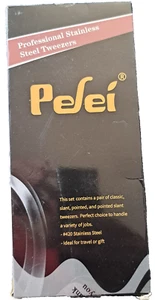 Pefei Tweezers Set - Professional Stainless Steel Tweezers for Eyebrows - - Picture 1 of 6