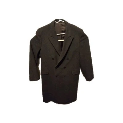 Abrigo Largo de Lana y Cachemira para Hombres Doble Pecho Pico Solapa Hecho en Inglaterra De Colección Foto 1 de 4