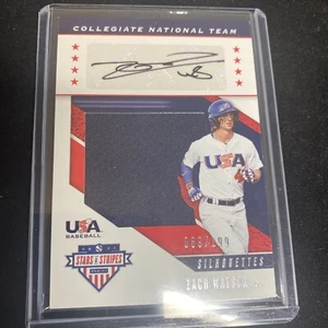 2019 Panini Stars And Stripes Baseball Zach Watson Silhouette Auto /199 - Picture 1 of 6
