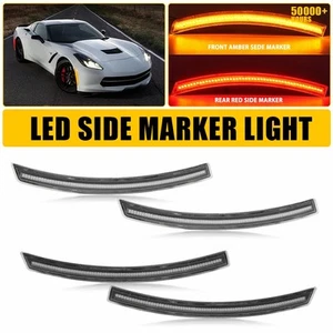 4X For 2014-2019 Chevrolet Corvette C7 Front Rear LED Side Marker Lights Clear C - Picture 1 of 13