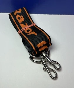 Correa de nailon vintage de 40" naranja negra con ganchos de resorte giratorios - Imagen 1 de 6