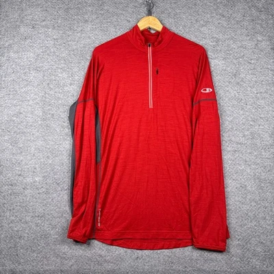 Camisa Rompehielos Para Hombres 2XL XXL Roja 1/2 Cremallera Capa Base Lana Merino Pullover Foto 1 de 4