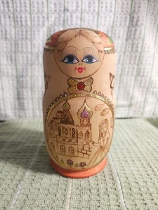 Russian Nesting Dolls - Vintage Hand Carved & Decorated - 7 Dolls Total - Picture 1 of 15