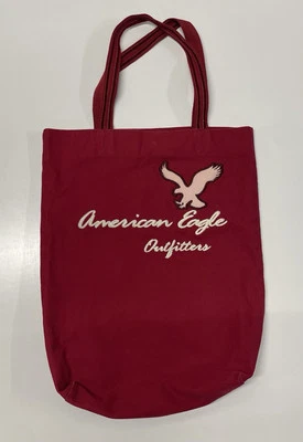 VTG American Eagle Canvas Tote Bag Double Handle Snap Closure Logo - Image 1 of 4