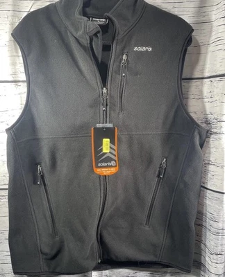 Solaris Vest Adult Large Black Full Zip Pockets Outdoor Casual Mens - Image 1 of 4