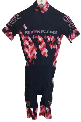 Endura Men's Cycling One Piece Size S Black Red Check Padded Shorts Used F1 - Image 1 of 4