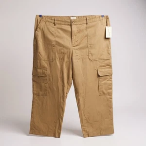 NWT Universal Thread Women’s 24 Tan Cargo Pants Stretch Waist 48x30 Relaxed Fit - Picture 1 of 9