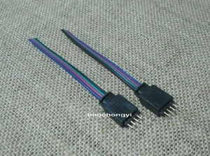 5pcs Male 4Pin Connector Cable For 5050 3528 SMD RGB LED Strips DIY - Picture 1 of 2