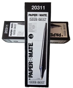 Paper Mate 2000 Stick Fine Ballpoint Pens 24 pens, 2 boxes  (Black) (BNIB) - Picture 1 of 8