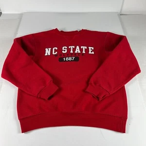 Y2K North Carolina State Wolfpack Sweatshirt Medium Red Faded Logo Crewneck - Picture 1 of 15