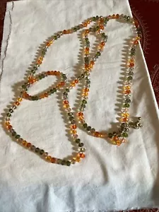 VTG Joan Rivers Multicolored Single Strand Beaded Necklace Gold Tone/bracelet - Picture 1 of 5