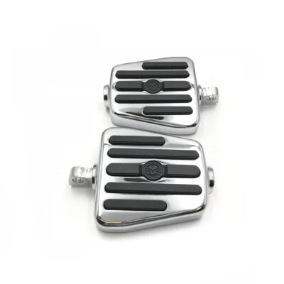 Apoio de pés Gear Skull Foot Pegs para 84-18 Harley com suporte de pé cromado - Imagem 1 de 4