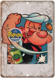 Popeye The Sailor Record Cover Vintage Art 12" x 9" Reproduction Metal Sign J258 - Picture 1 of 1
