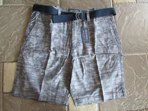 NEW AMERICAN RAG SHORTS MENS 34 #163302 SLIM FIT BLUE PRINT FREE BELT FREE SHIP - Picture 1 of 7