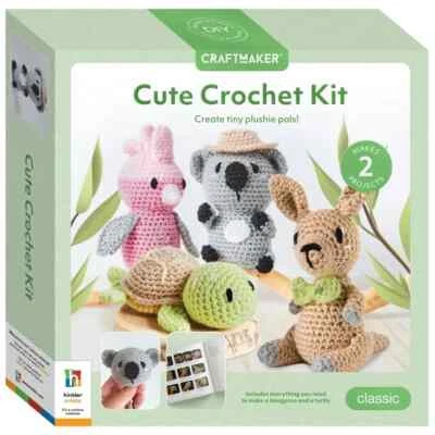 Craft Maker Cute Crochet Kit Create Tiny Plushie Pals 4-Ply Acrylic Yarn Classic - image 1 of 4