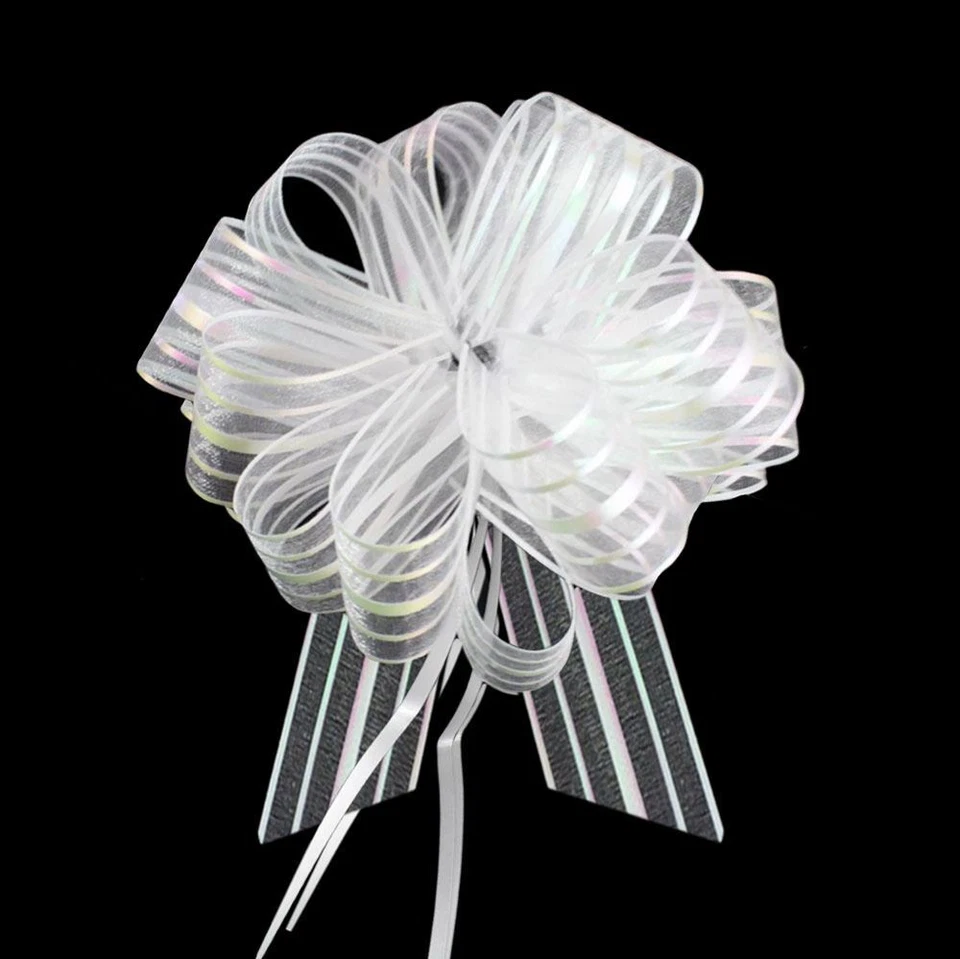 Premium 50mm Organza Stripe Pull Bows - Image 1 of 1