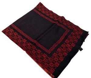 GIANNI VERSACE Genuine Black Red 100% Wool 70" x 15" Mens Scarf MRRP £180 - Picture 1 of 8
