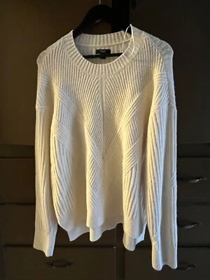 Simply  Vera Vera Wang Cream Cable  Knit  Sweater  crew neck long sleeves Large - Image 1 of 4