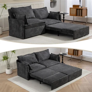 73.6in Pull Out Sofa Bed,3-in-1 Chenille Sleeper Sofa Couch w/Storage &USB Ports - Picture 1 of 11