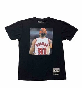 Mitchell & Ness Chicago Bulls 1997 Finals Dennis Rodman Black T-Shirt Sz Medium - Picture 1 of 8