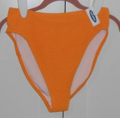 BONDO DE BAÑO MUJER ANTIGUO AZUL MARINO NARANJA CINTURA ALTA ARRUGADO TEXTURIZADO - MEDIANO Foto 1 de 3